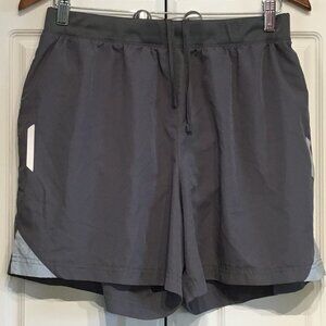 Champion Gray Polyester Swim Trunks Size Large
